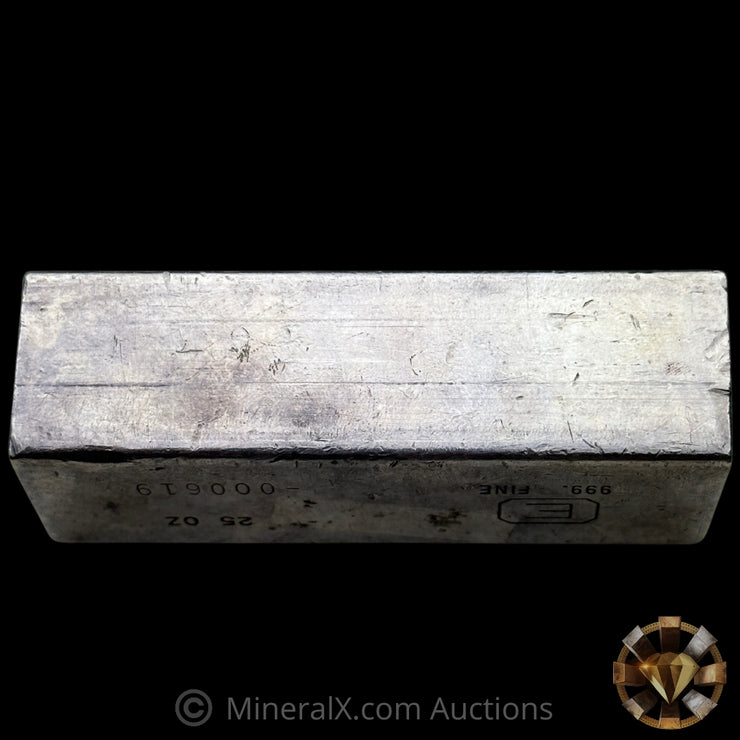 25oz Engelhard E Logo Industrial Extruded Vintage Silver Bar