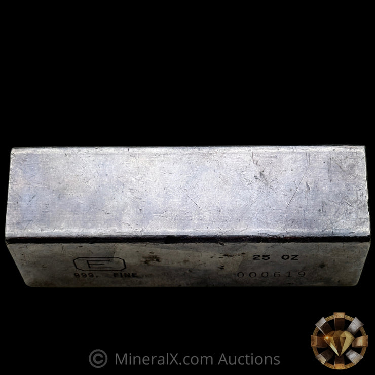 25oz Engelhard E Logo Industrial Extruded Vintage Silver Bar