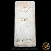 20oz JM Johnson Matthey Reverse Stamp Vintage Silver Bar