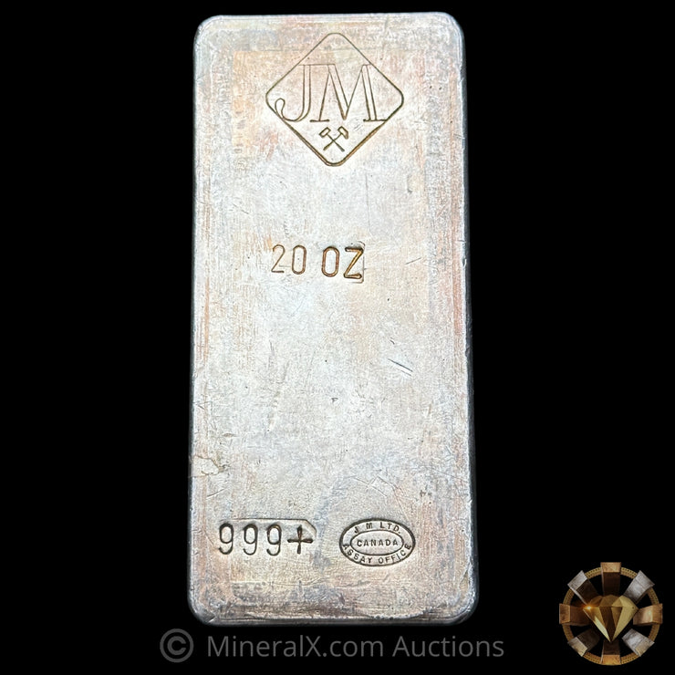 20oz JM Johnson Matthey Reverse Stamp Vintage Silver Bar