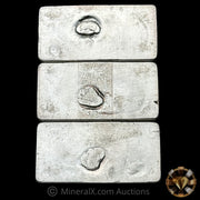 x3 10oz Quatre Bonded Sequential Serial Vintage Silver Bar Lot