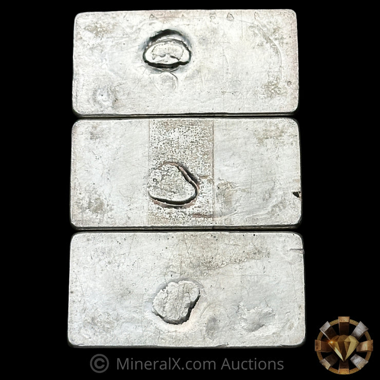 x3 10oz Quatre Bonded Sequential Serial Vintage Silver Bar Lot