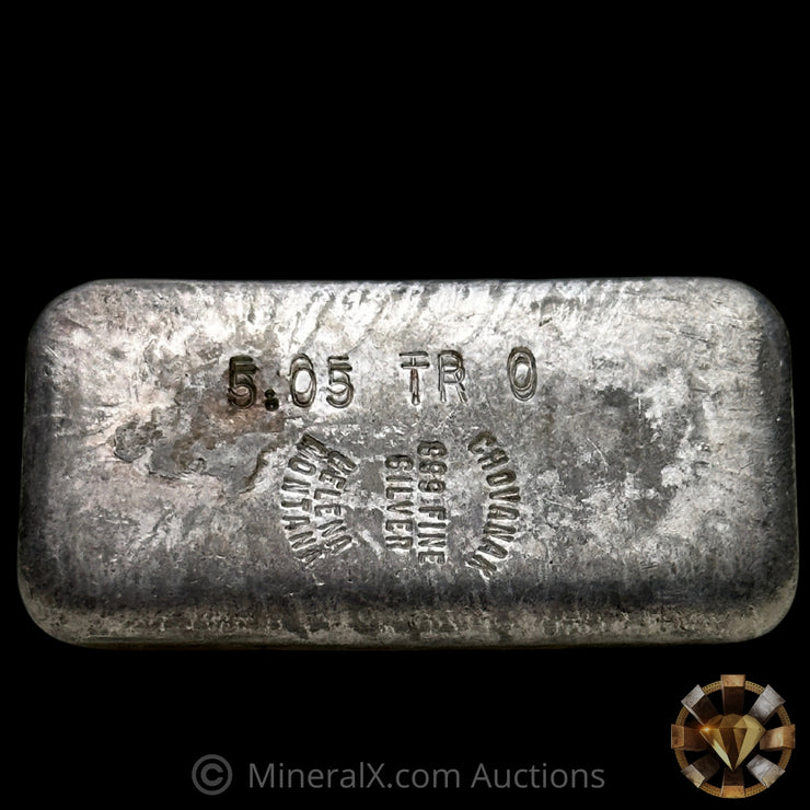 5.05oz Chovanak Helena Montana With Double Strike Error Vintage Silver Bar