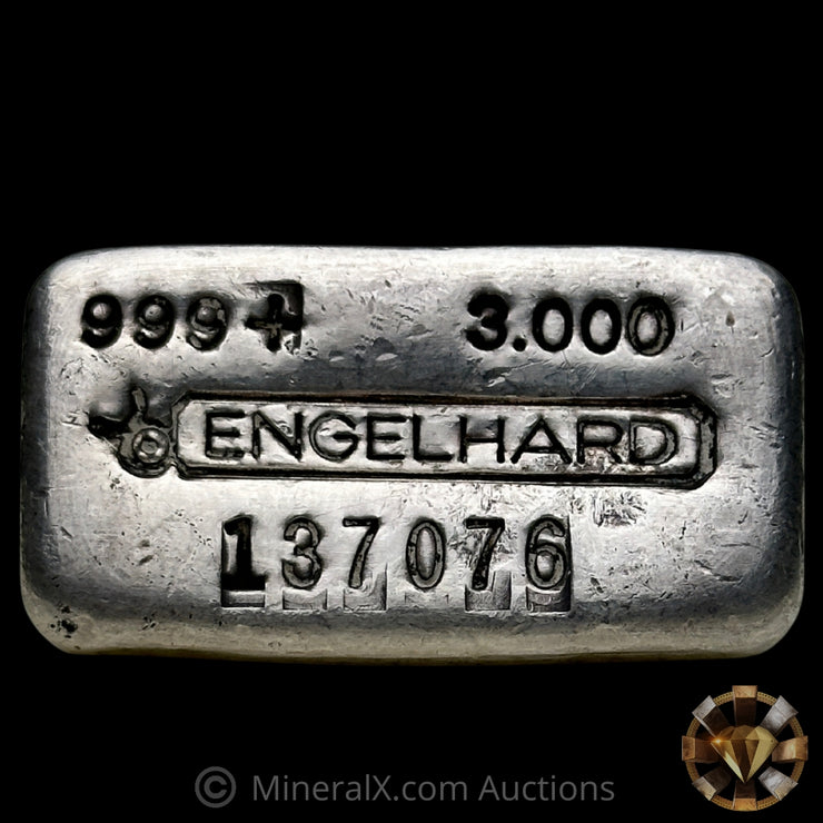 3oz Engelhard Bull Logo Vintage Silver Bar