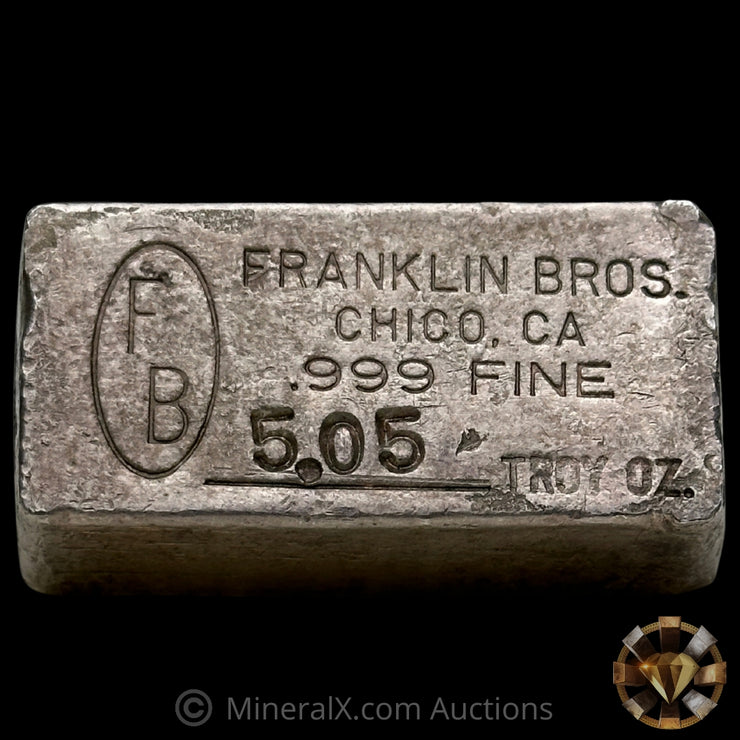 5.05oz Franklin Bros Chico CA Vintage Silver Bar