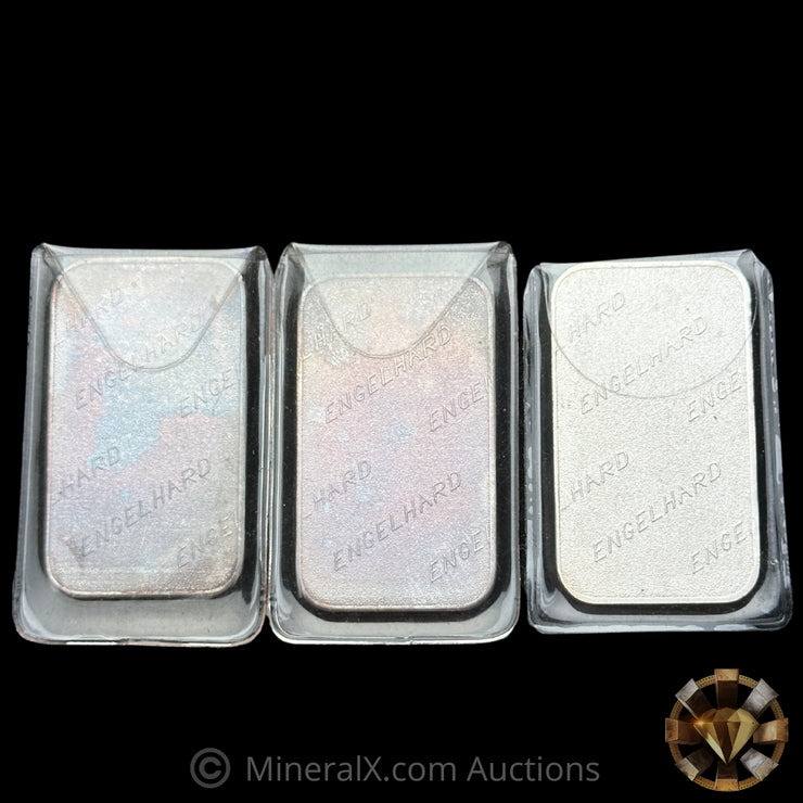 x3 1oz Engelhard Australia Vintage Silver Bar Lot