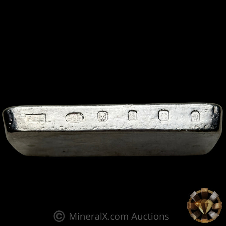 Kilo Engelhard London Rare N Prefix With Unique Custom Hallmarks On Edge Vintage Silver Bar