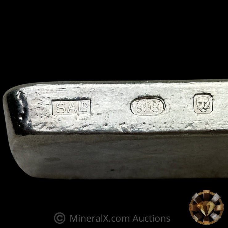 Kilo Engelhard London Rare N Prefix With Unique Custom Hallmarks On Edge Vintage Silver Bar