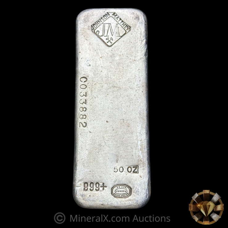 50oz Johnson Matthey JM Vintage Silver Bar