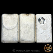 x3 10oz JM Johnson Matthey Vintage Silver Bar Lot (x2 Reverse Stamp, x1 Obverse Stamp)