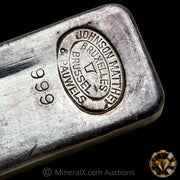 1000g (Kilo) Johnson Matthey JM & Pauwels Bruxelles Brussel Vintage Silver Bar