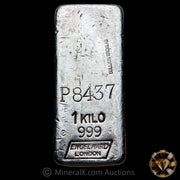 Kilo Engelhard London Vintage Silver Bar With Mocatta & Goldsmid Counterstamp