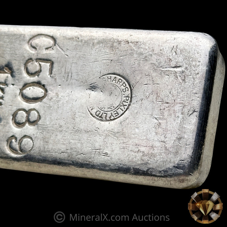 Kilo Engelhard London Rare C Prefix With Sharps & Pixley LTD Counterstamp Vintage Silver Bar