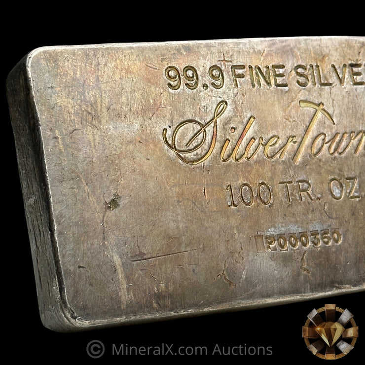 100oz Engelhard Silvertowne (4th Series Mold) Vintage Silver Bar