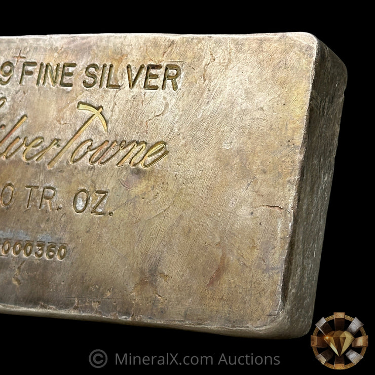 100oz Engelhard Silvertowne (4th Series Mold) Vintage Silver Bar
