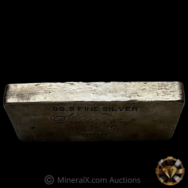 100oz Engelhard Silvertowne (4th Series Mold) Vintage Silver Bar