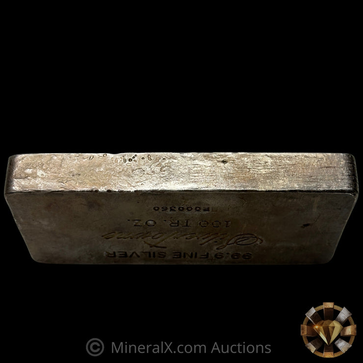 100oz Engelhard Silvertowne (4th Series Mold) Vintage Silver Bar
