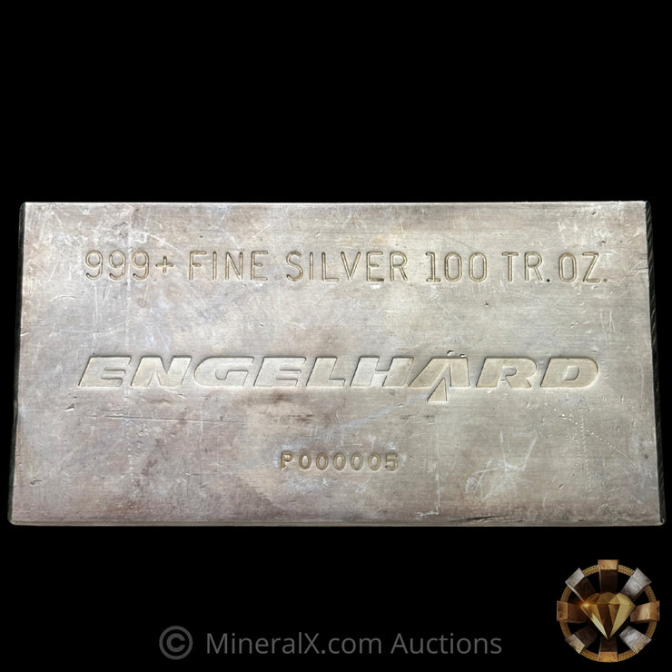 100oz Engelhard Vintage Silver Bar With Extremely Low Single Digit 000005 Serial