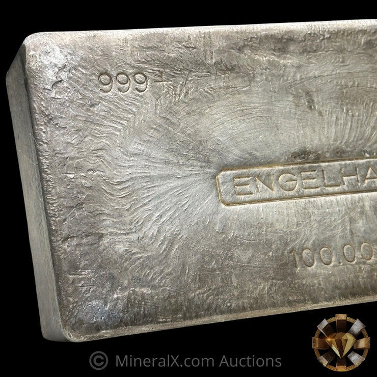 100oz Engelhard 3rd Series 5 Digit Vintage Silver Bar