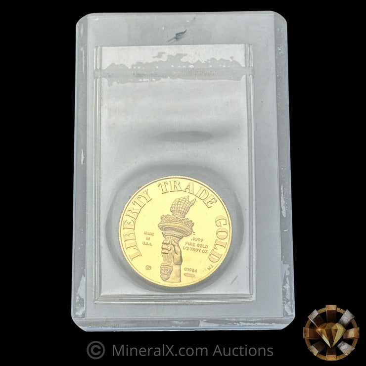 1/2oz 1986 Engelhard Liberty Trade MTB Bank Vintage Gold Coin In Seal