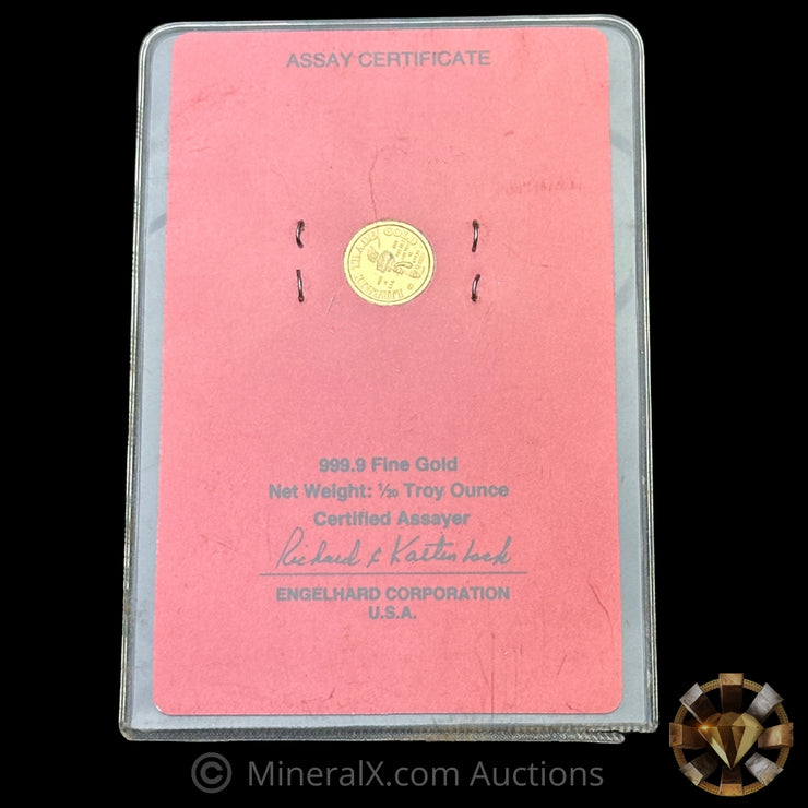 1/20oz 1986 Engelhard Liberty Trade MTB Bank Vintage Gold Coin Sealed In Assay