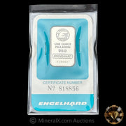 1oz Engelhard Teal Label Vintage Palladium Bar In Assay