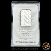 1oz Engelhard Teal Label Vintage Palladium Bar In Assay