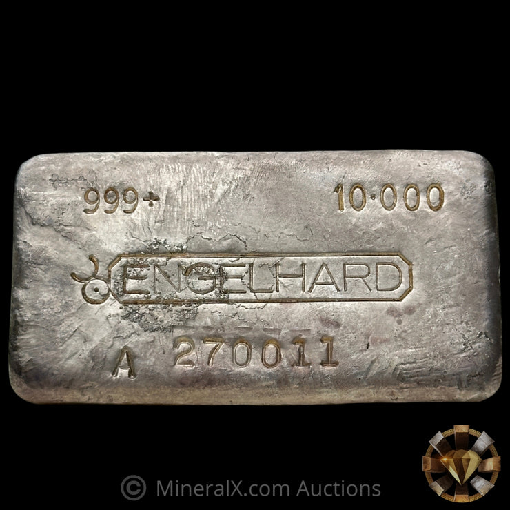 10oz Engelhard A Prefix Floating Decimal Bull Logo Vintage Silver Bar