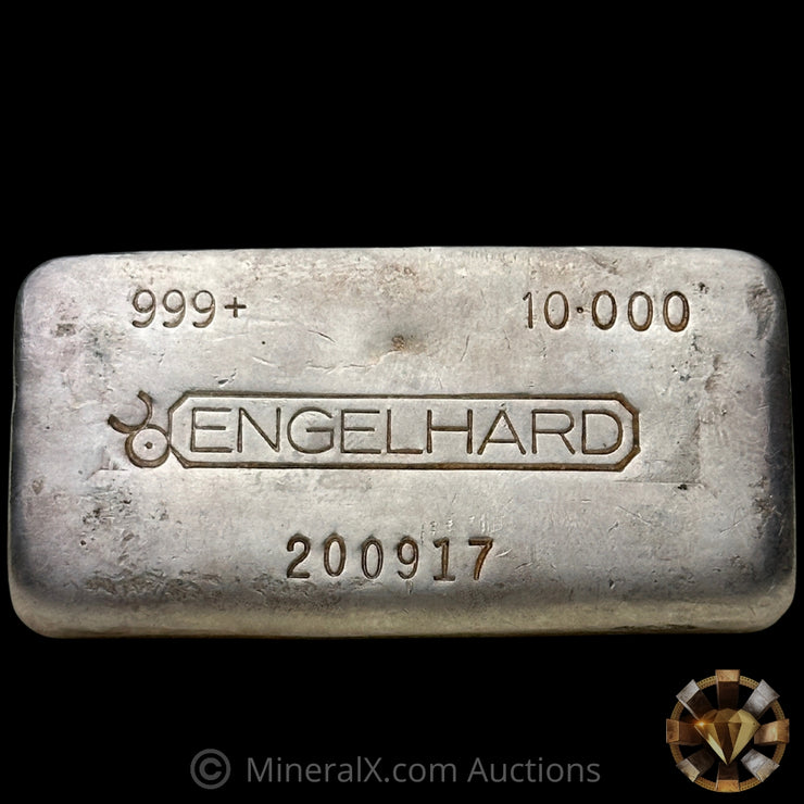 10oz Engelhard 3rd Series "Heavy Grid Honeycomb Reverse" Vintage Silver Bar