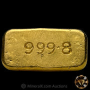 1oz N M Rothschild & Sons RMR Rare 999.8 Fineness Variety Vintage Gold Bar