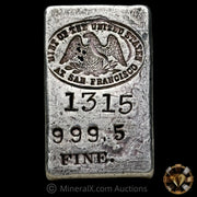 5.29oz Mint Of The United States At San Francisco SF Mint Vintage Silver Assay Ingot Bar