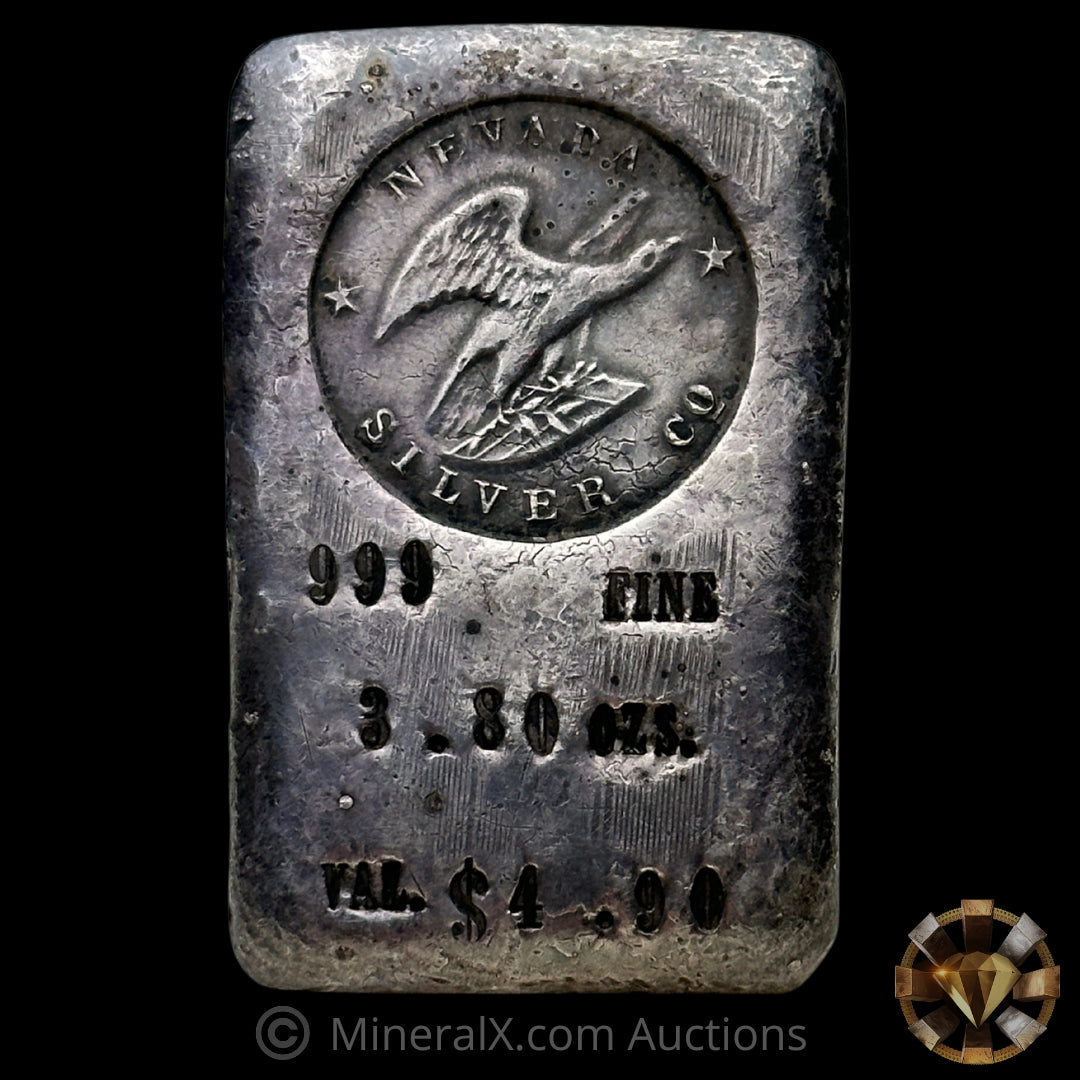 3.80oz Nevada Silver Co Vintage Silver Bar – MineralX