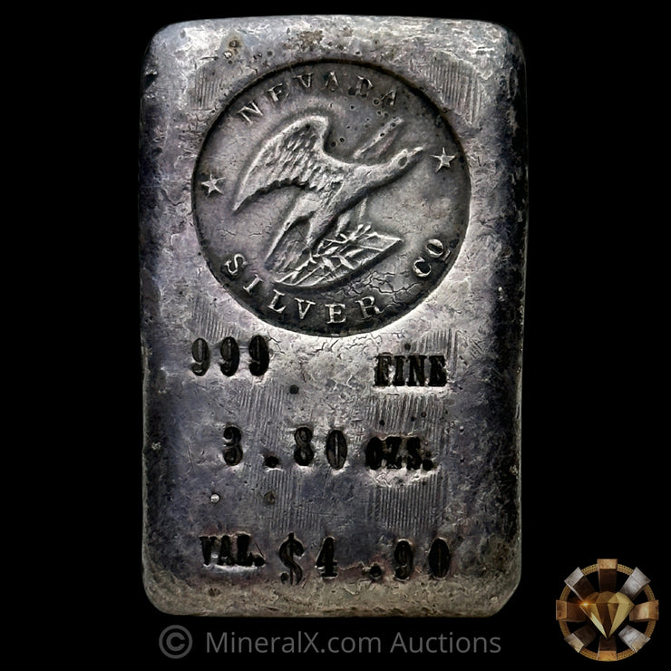 3.80oz Nevada Silver Co Vintage Silver Bar