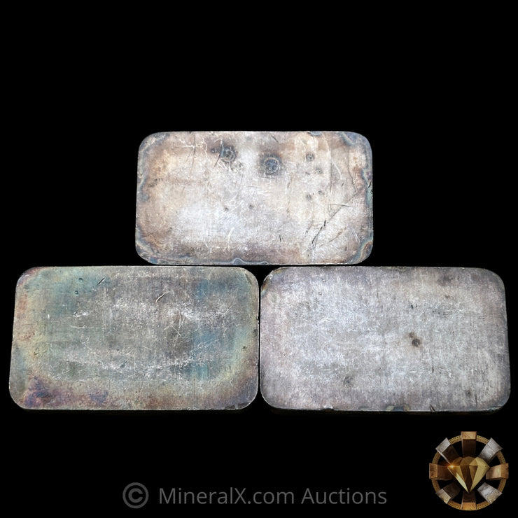 x3 5oz Engelhard P Loaf Vintage Silver Bar Lot With Close Serials
