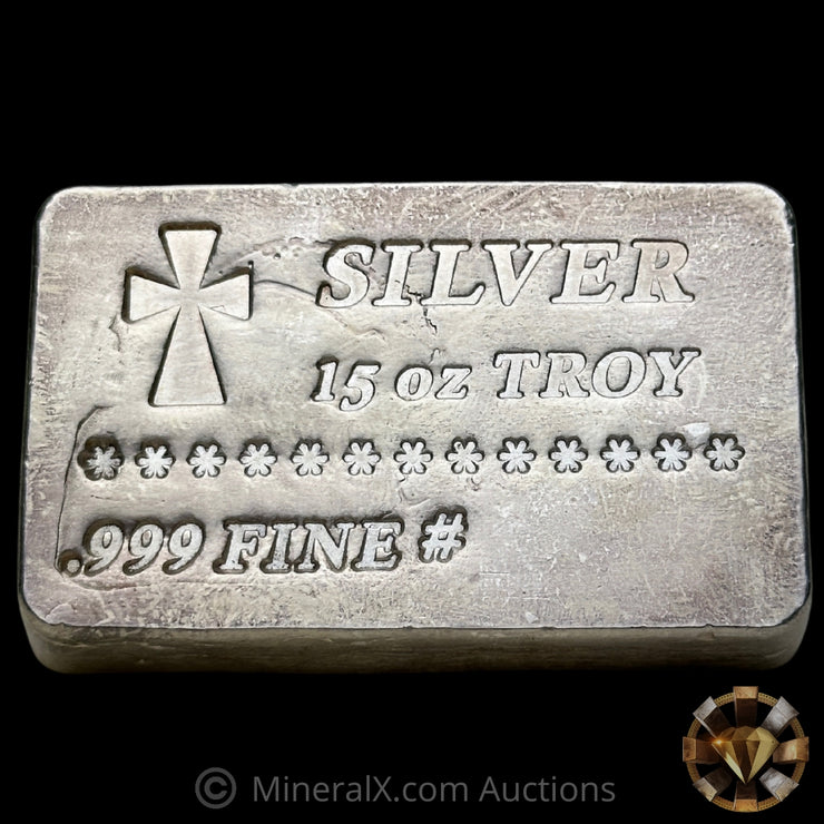 15oz Cross Silver Bar