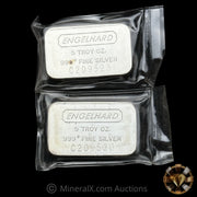 x2 5oz Engelhard Vintage Silver Bar Lot In Seals