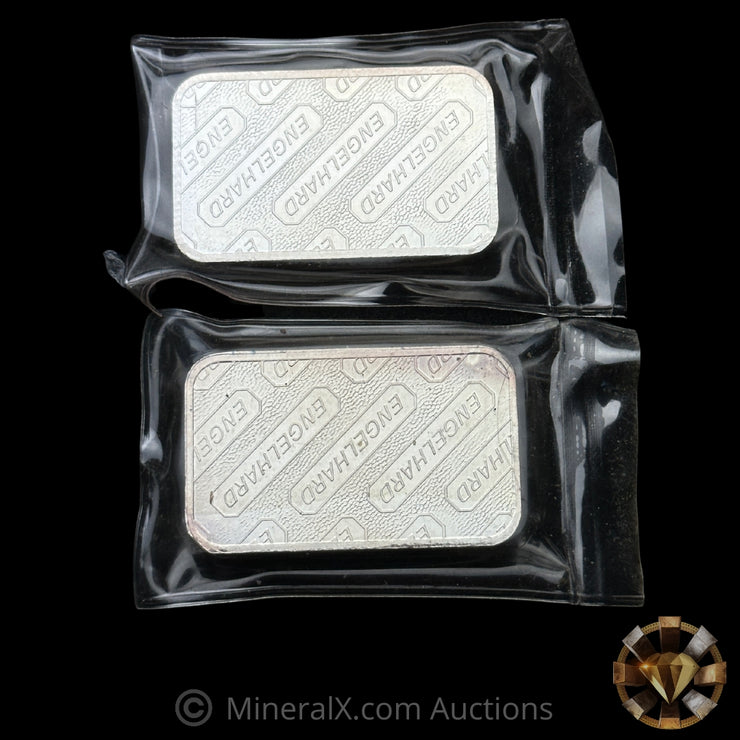 x2 5oz Engelhard Vintage Silver Bar Lot In Seals
