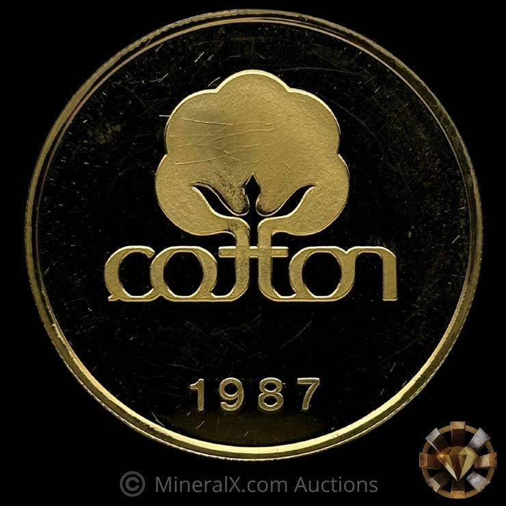 1oz 1987 Engelhard Cotton Proof Gold Coin Found With Original Red Velvet FMC Case In Exceptional Condition (Believed to be finest of 2 known examples)