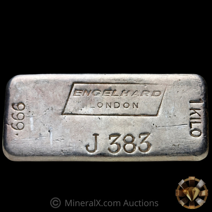 Kilo Engelhard London Landscape Variety Low 3 Digit J Prefix Serial Vintage Silver Bar