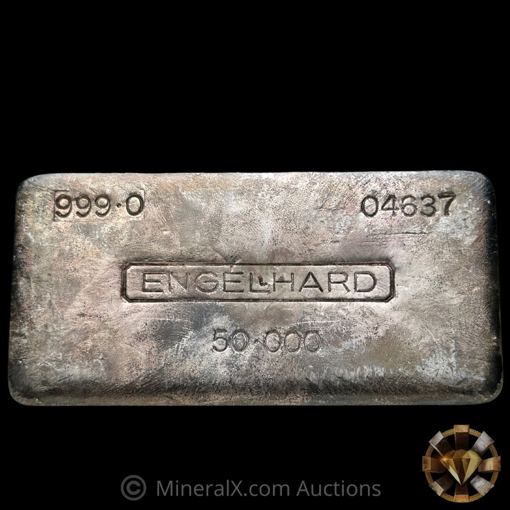50oz Engelhard 4th Series Leading 0 Rare 999.0 Variety Vintage Silver Bar