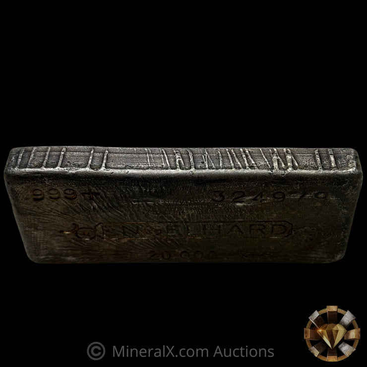 20oz Engelhard 9th Series Vintage Silver Bar With Striated Reverse and Sides