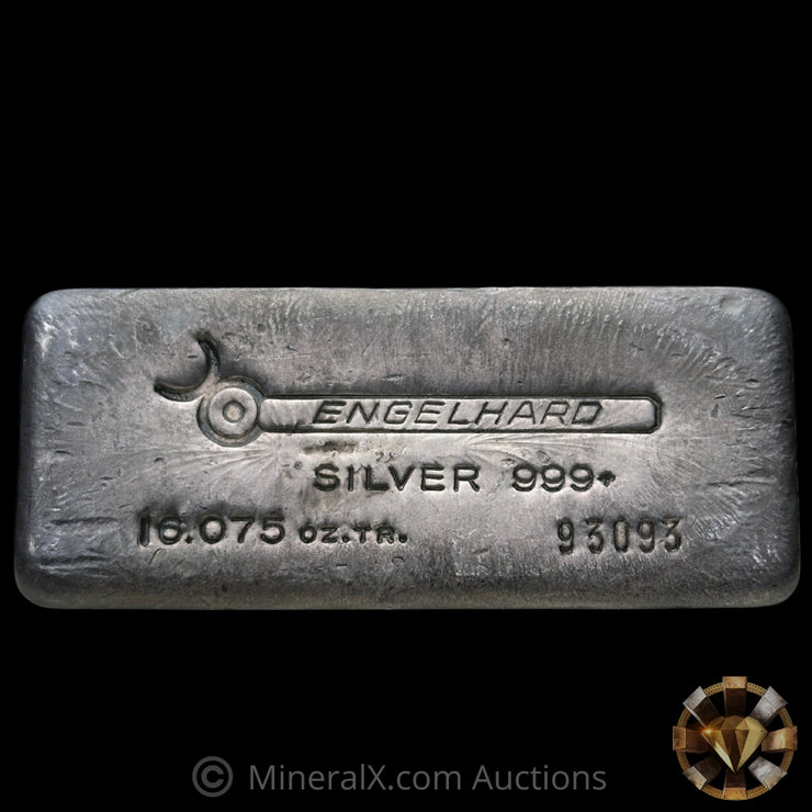 16.075oz (1/2 Kilo) Engelhard Bull Logo Poured Variety Vintage Silver Bar