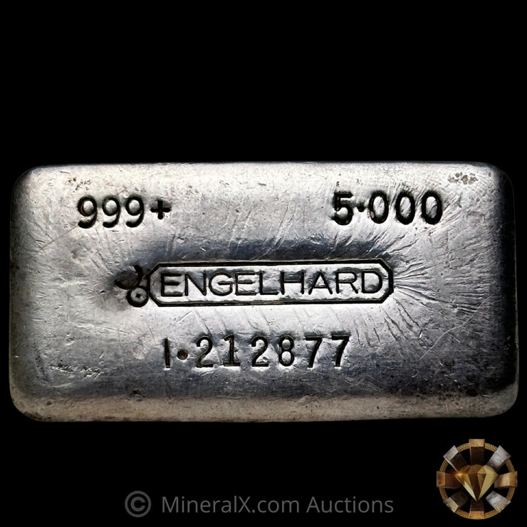 5oz Engelhard 1. Prefix Bull Logo Vintage Silver Bar