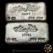 x2 10oz Silvertowne Gridback Vintage Silver Bar Lot