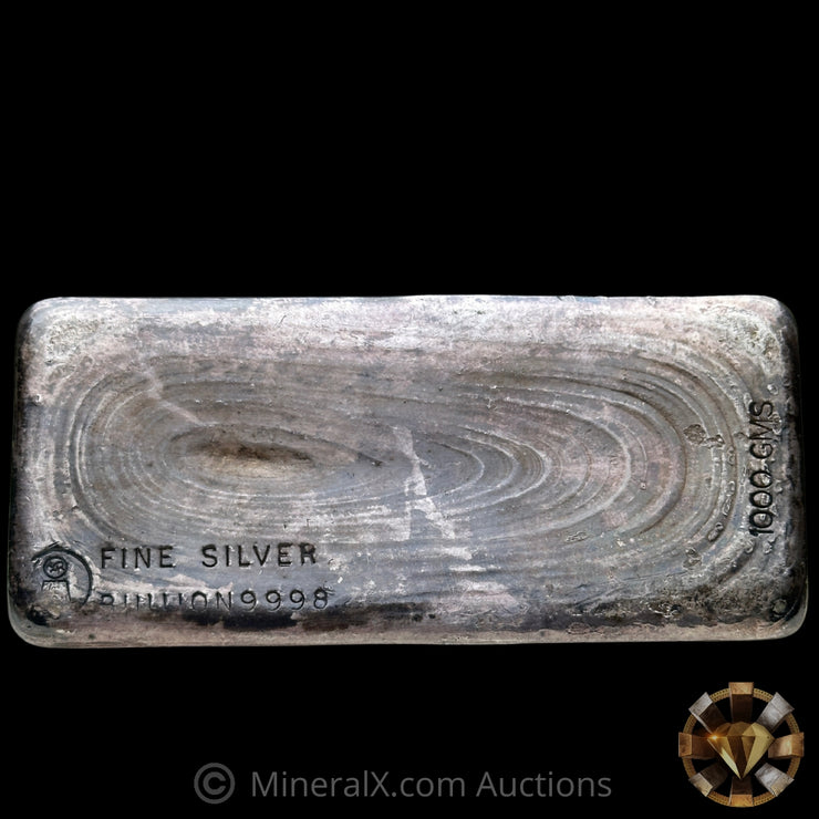 1000g (Kilo) Harrington Metallurgist Australia Vintage Silver Bar