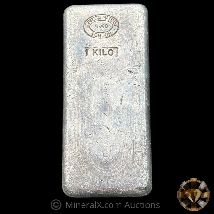 Kilo Johnson Matthey JM London Rare 9990 Small Hallmark Variety Vintage Silver Bar