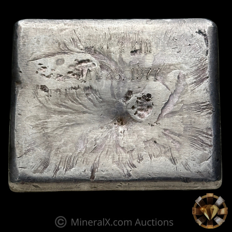 14.6oz 1lb 1977 Dated/Inscribed Kenneth & Freda Shonback K & F S San Francisco Vintage Silver Bar