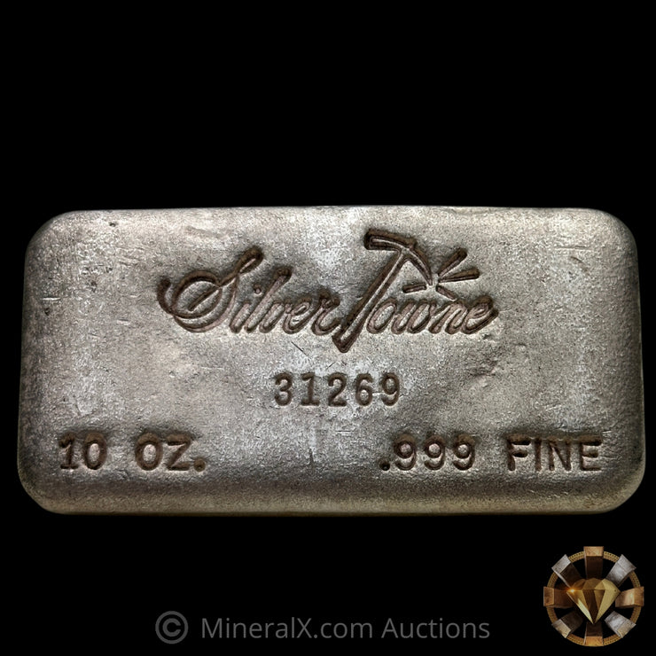 10oz Silvertowne Gridback Vintage Silver Bar