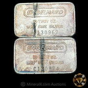 x2 10oz Engelhard Pebble Back Vintage Silver Bar Lot
