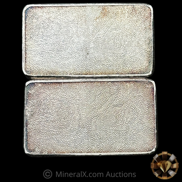 x2 10oz Engelhard Pebble Back Vintage Silver Bar Lot